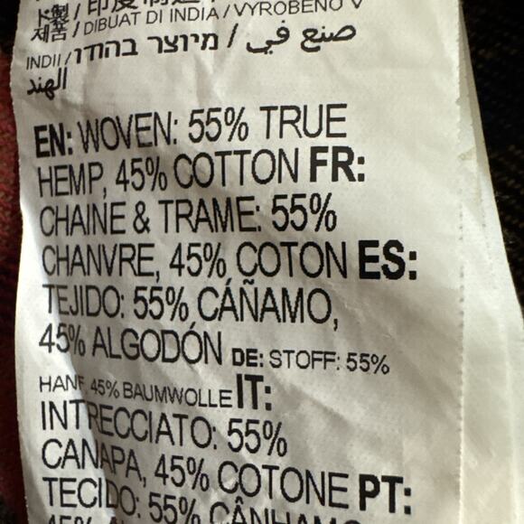 Billabong Adventure Division Red Hemp Flannel Shirt Button Down Men's Medium - Picture 7 of 7